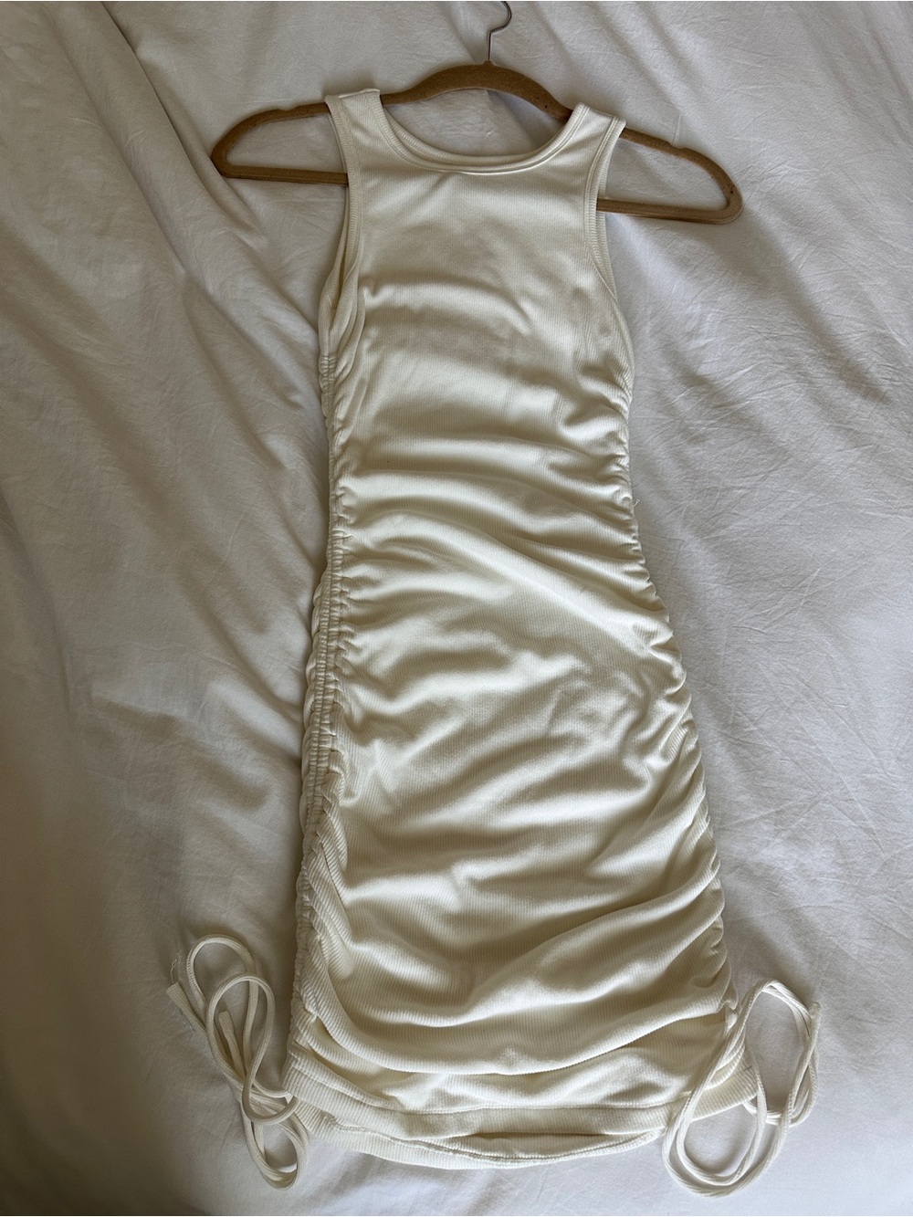 White Fox Ruched Dress